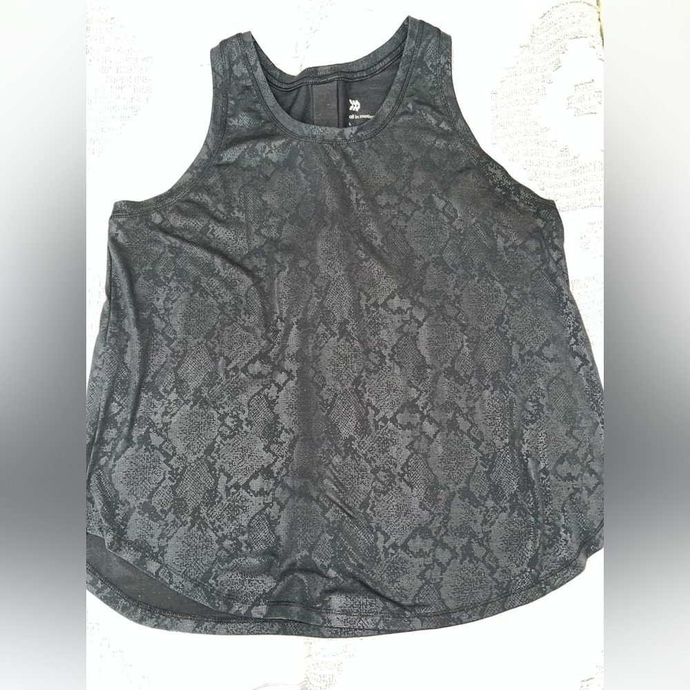 All in Motion Black Snake Pattern Tank Top